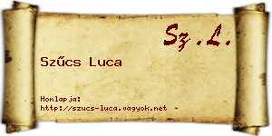 Szűcs Luca névjegykártya