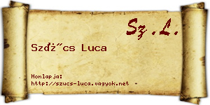 Szűcs Luca névjegykártya