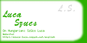 luca szucs business card